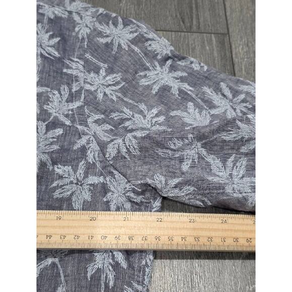 Brooks Brother linen cotton Palm Tree Button Down Shirt Men Large Gray A004200 - Picture 3 of 8